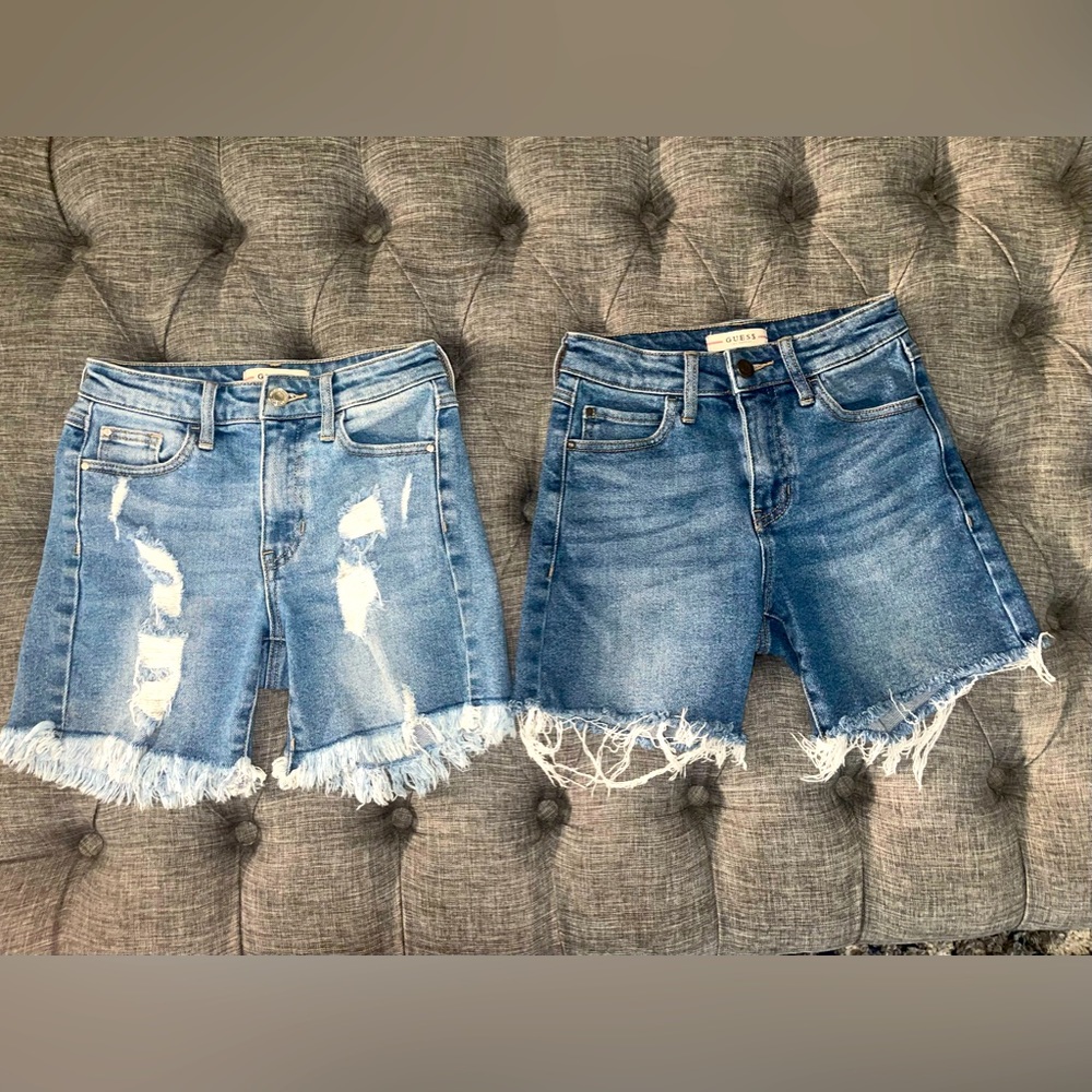 Guess vintage women’s distressed jean shorts Size‎ 24 (2 pairs)